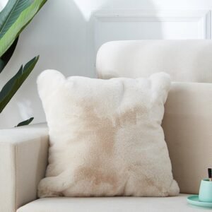 Agnes Luxury Chinchilla Faux Fur Pillow (18 In. x 18 In.)