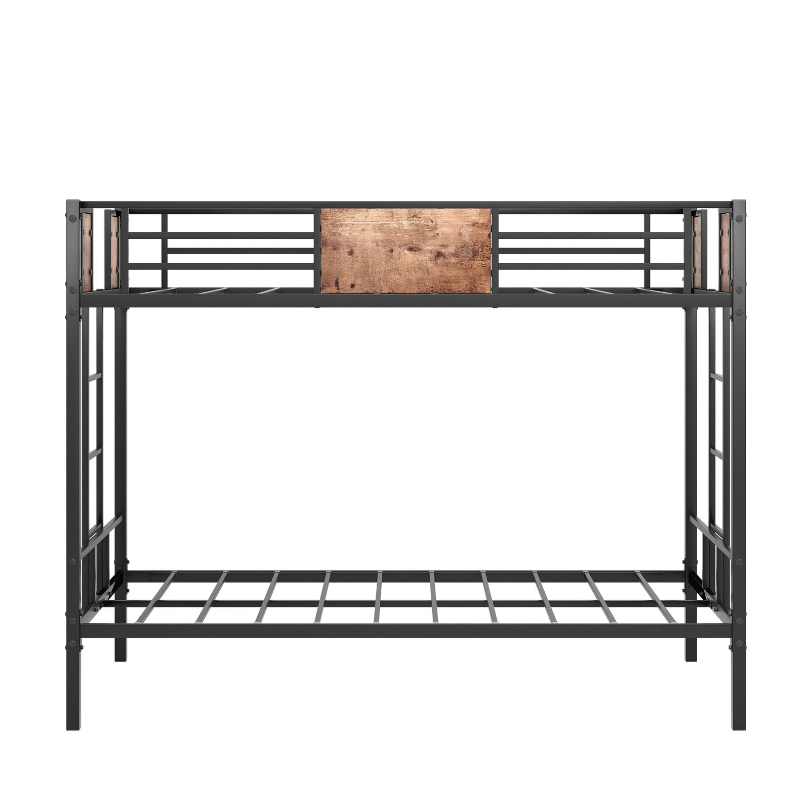 Twin Over Twin Size Metal Bunk Bed Black photo review