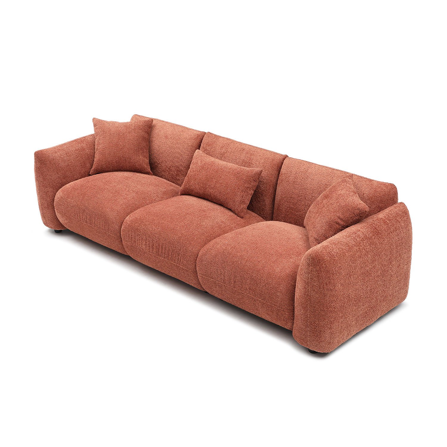 Mid Century Modern Couch 3-Seater Sofa for Livingroom, Orange photo review