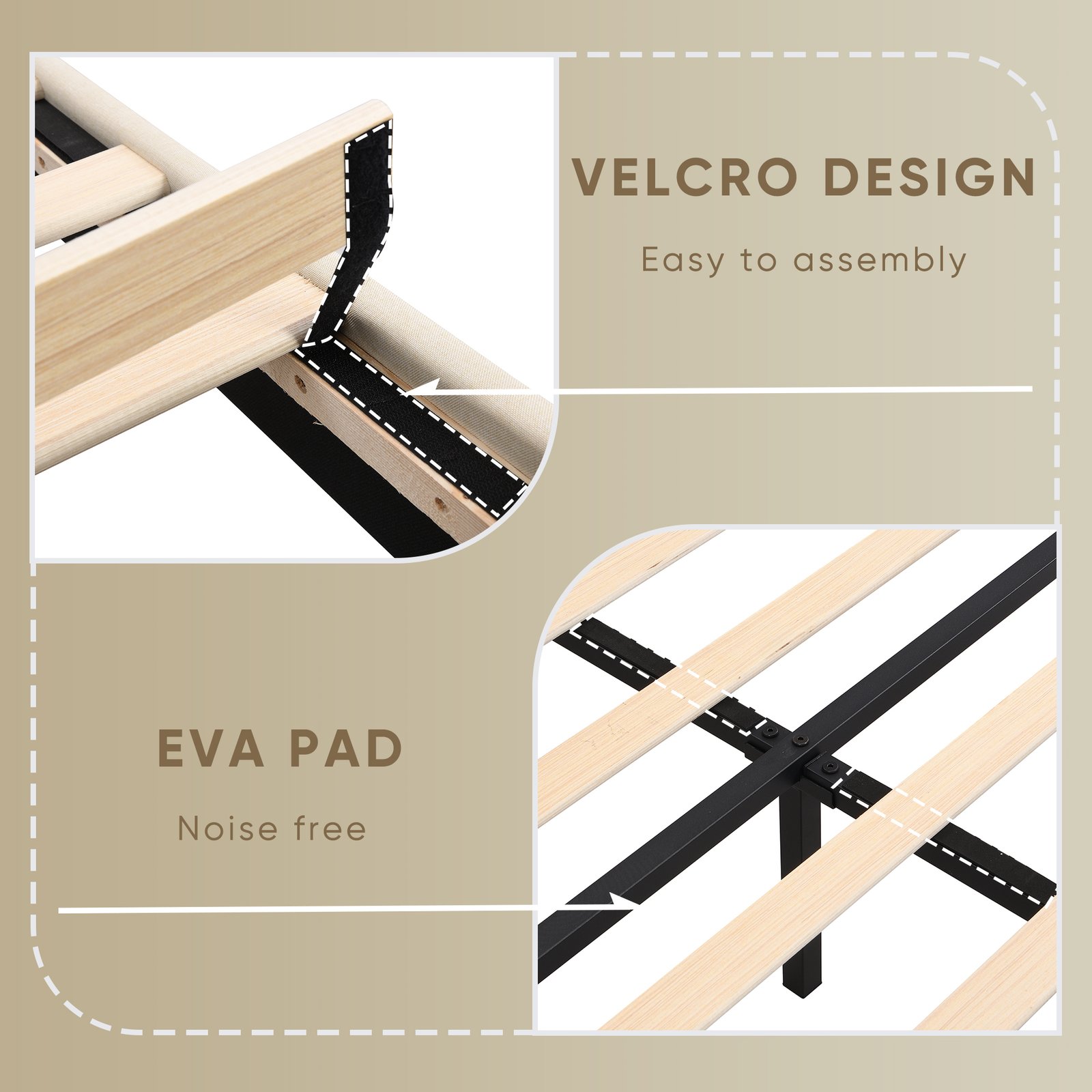 Full Size Bed Frame with 2 Storage Drawers, Upholstered Bed Frame with Wingback Headboard Storage Shelf Built-in USB Charging Stations and Strong Wood Slats Support, No Box Spring Needed, Beige photo review