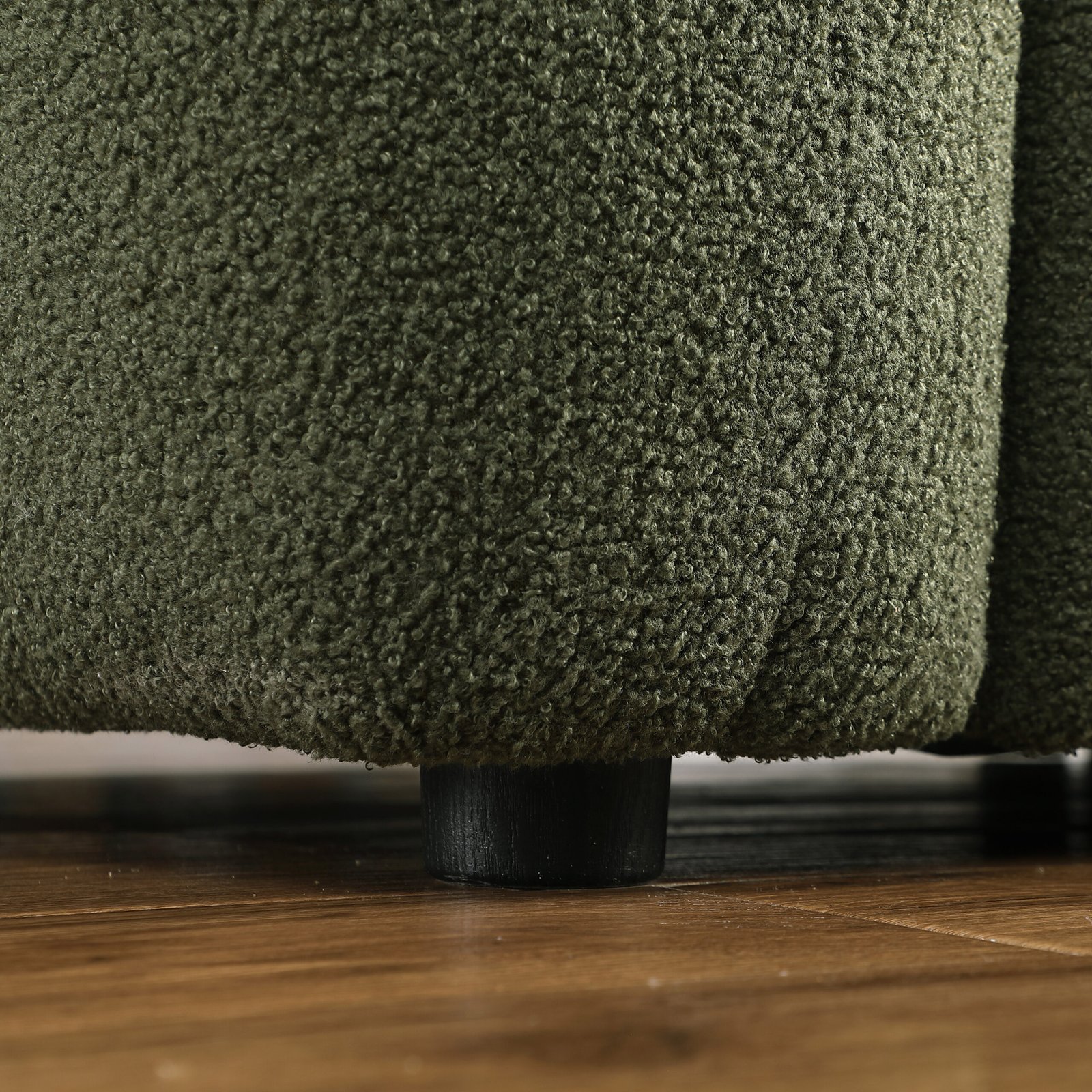 64.96 length ,35.83" deepth ,human body structure for USA people,  marshmallow sofa,boucle sofa ,2  seater, olive green  BOUCLE photo review