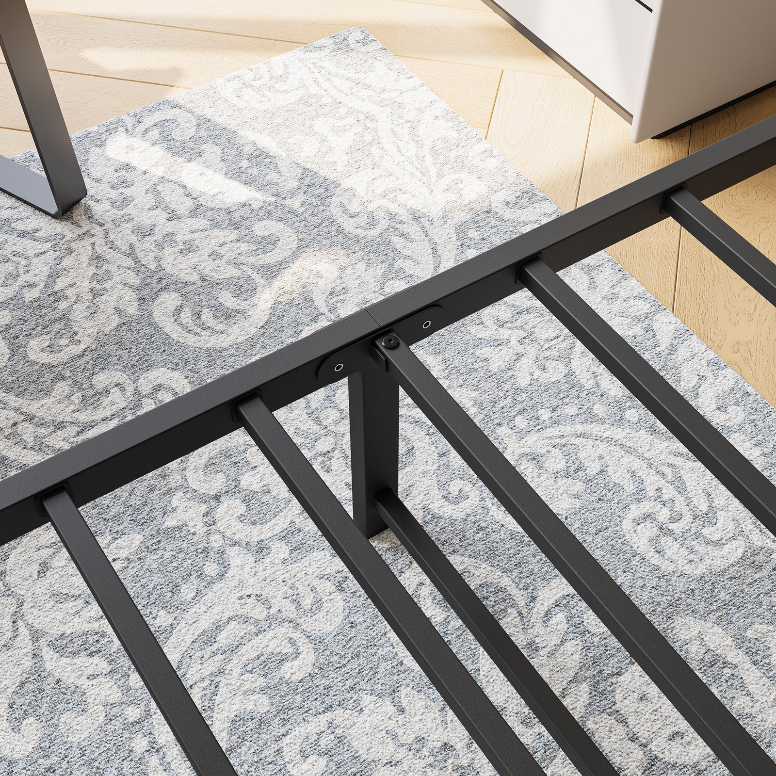 Queen Size Platform Bed Frame with Wooden Headboard, Under Bed Storage, Non-Slip, Noise Free, Easy Assembly, Black photo review