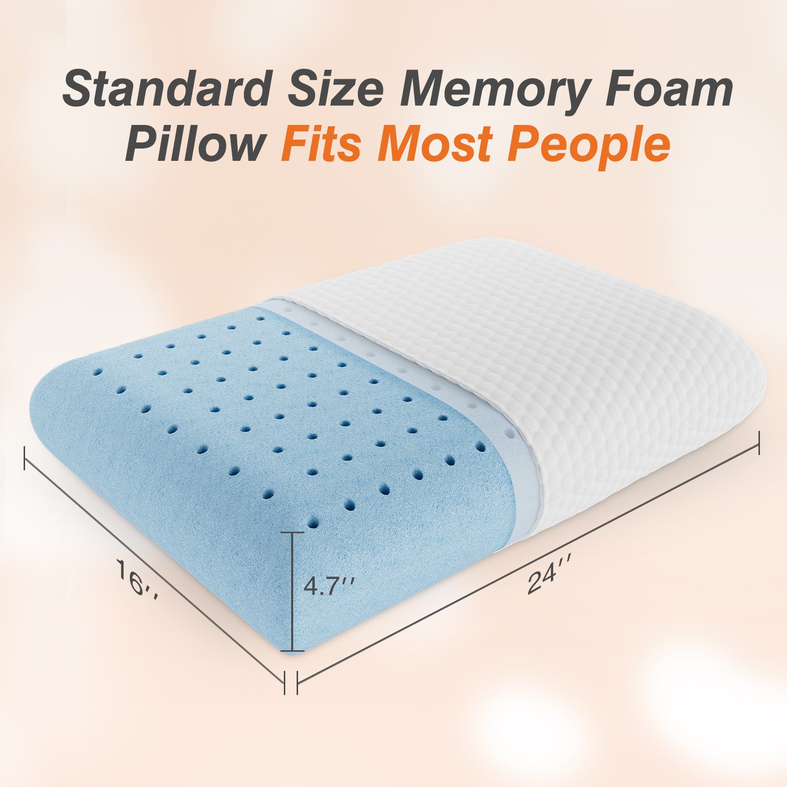 Foam pillow, sleeping pillow, soft and comfortable, removable, machine washable cover,1 pack,24 "x 16 photo review