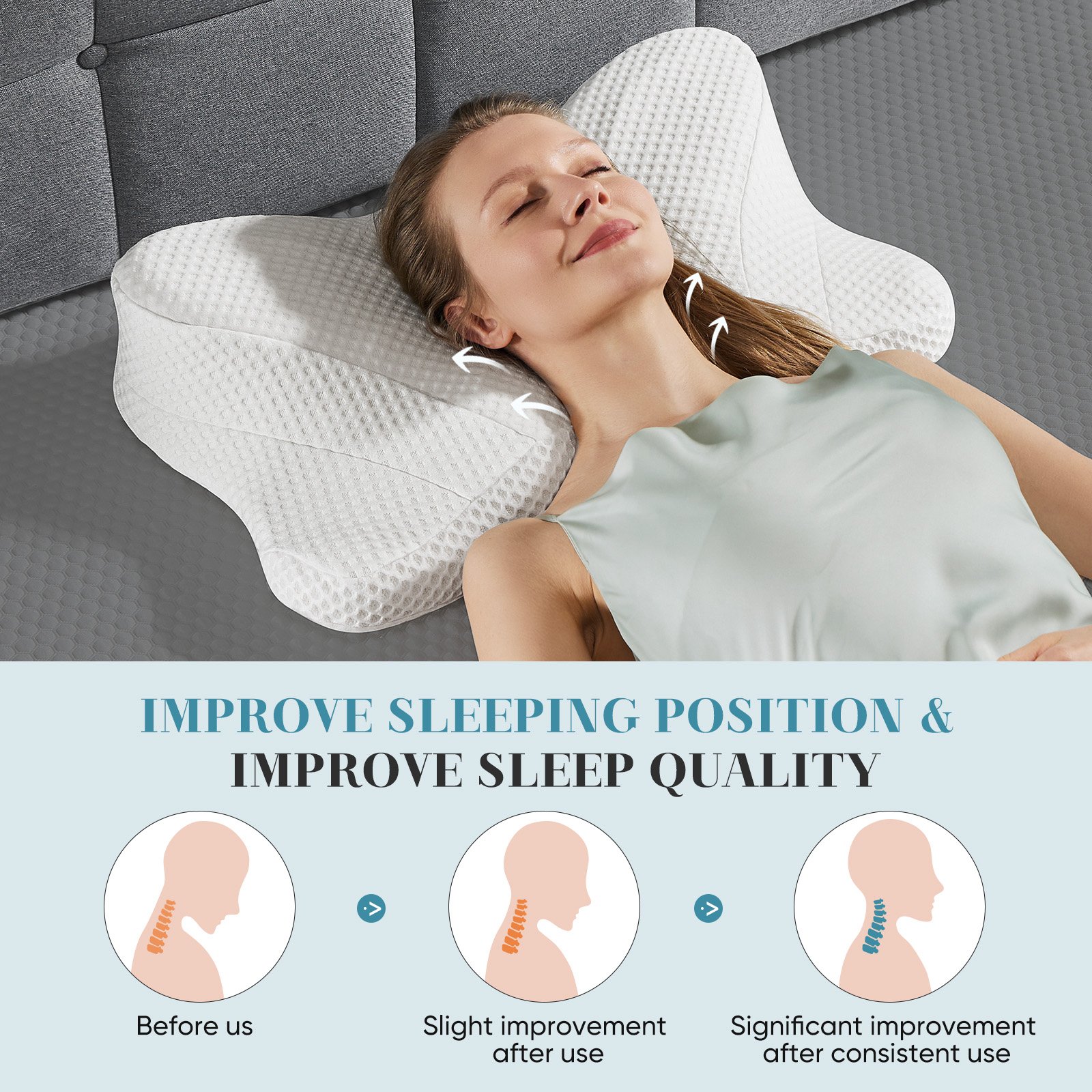 Sleeping pillow, bedroom bedding, neck support pillow, white,1 Piece photo review